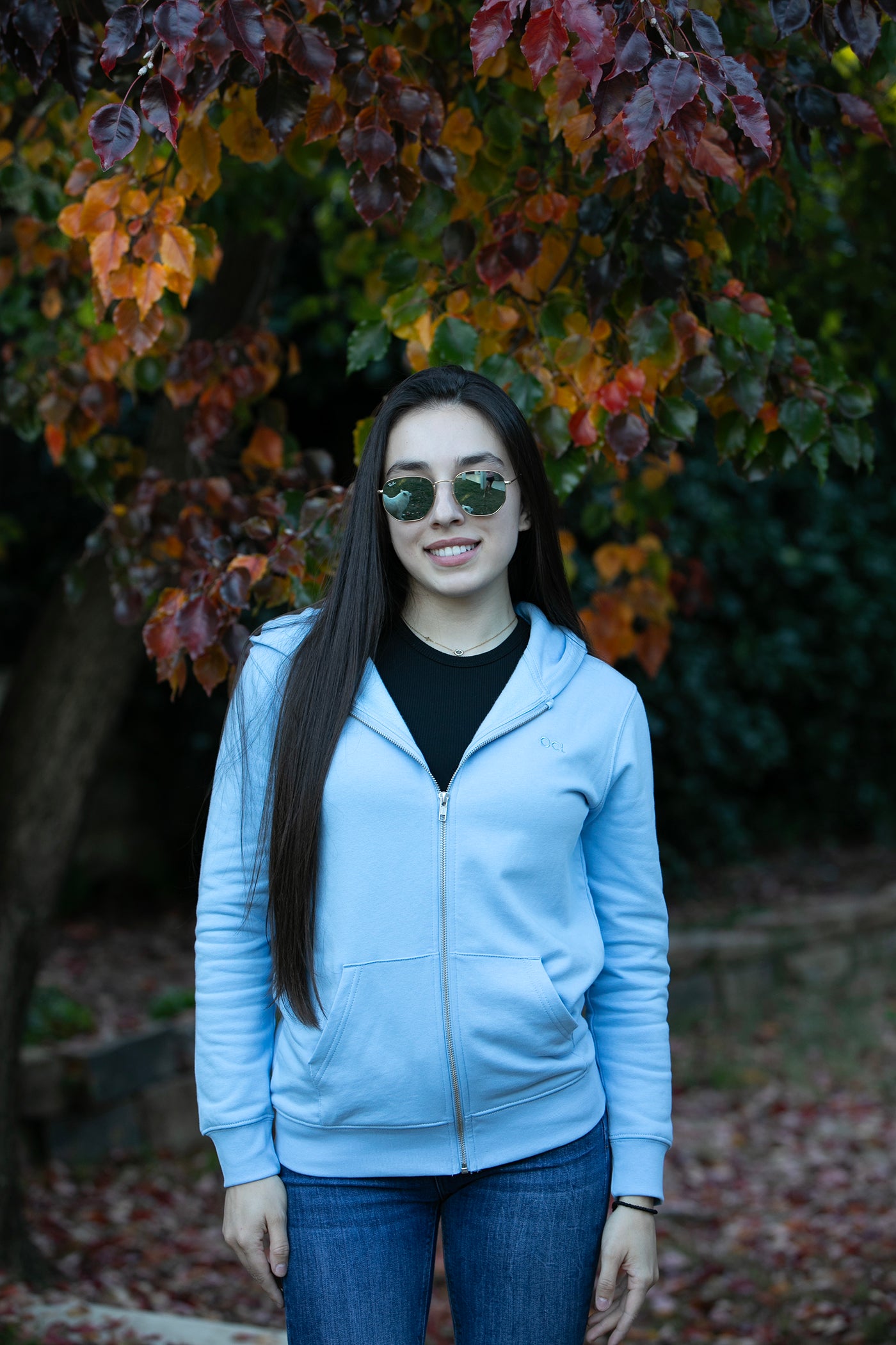 NEW Organic Blue Hoodie Sweatshirt