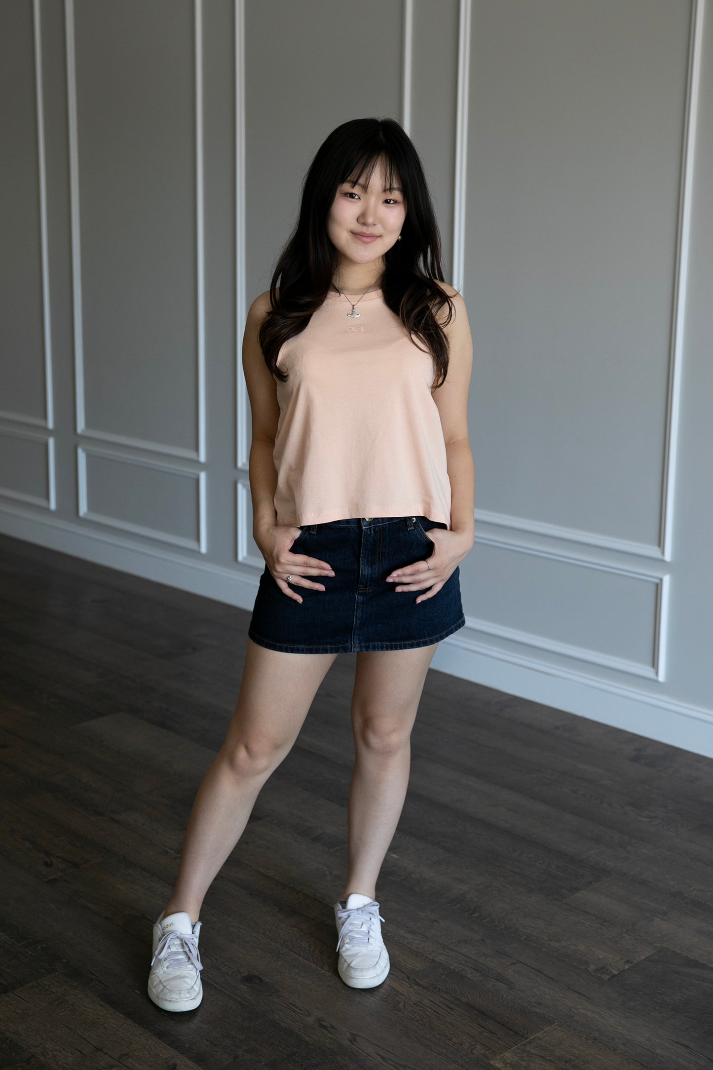 Peach Cropped Tank Top