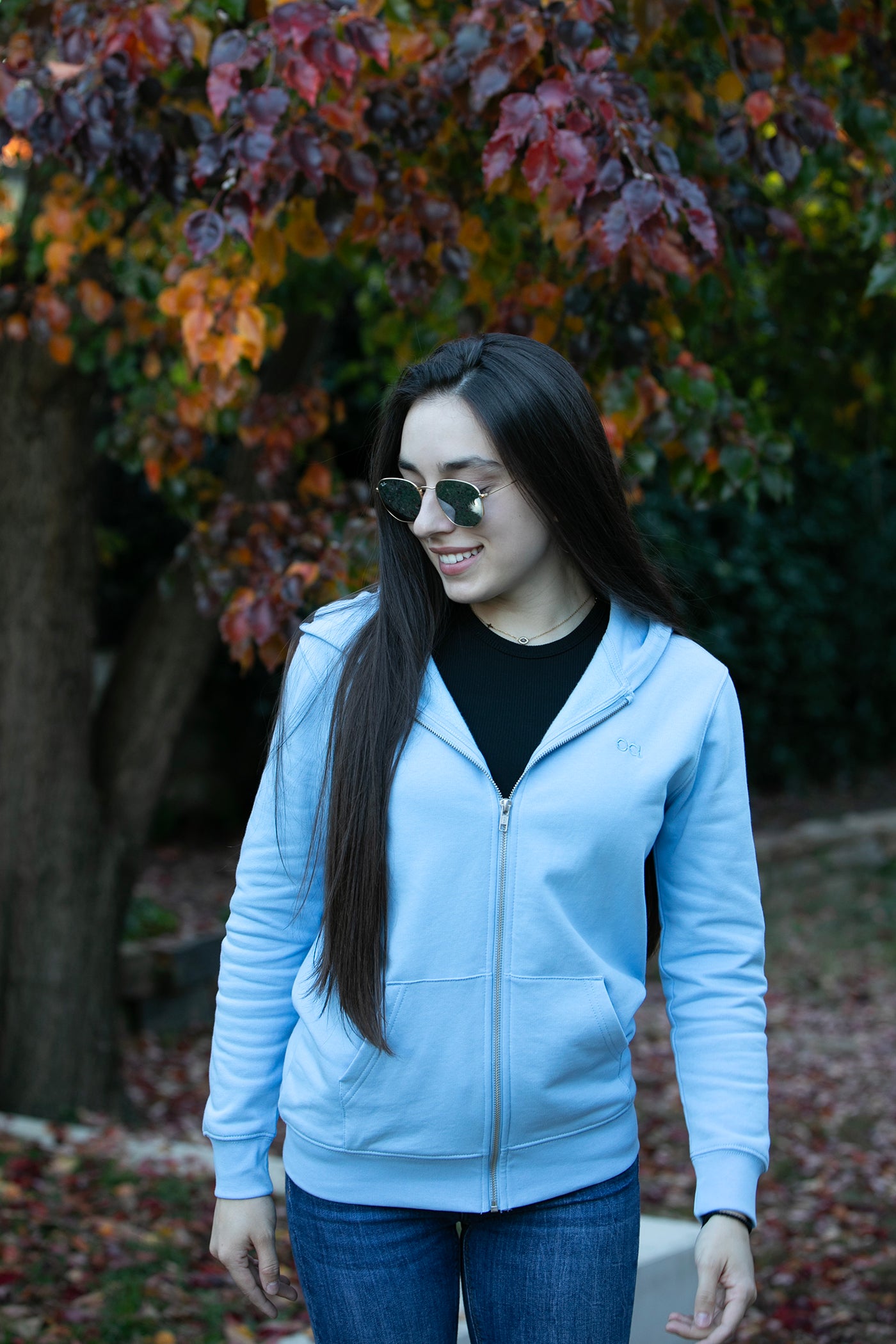 NEW Organic Blue Hoodie Sweatshirt - Main Image