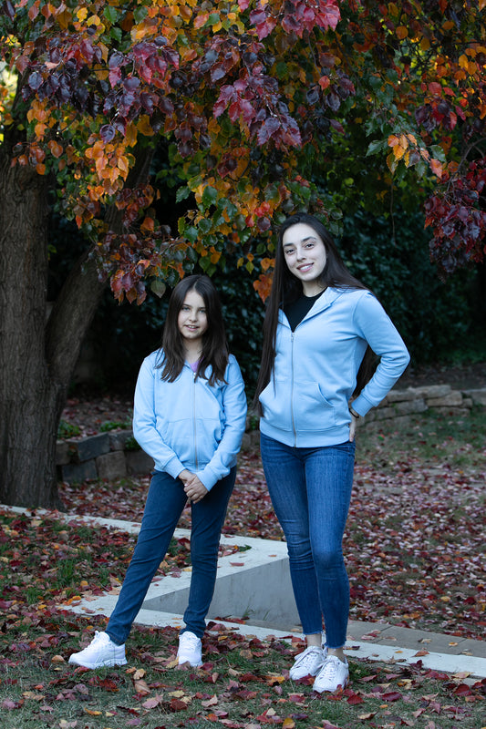 NEW Organic Blue Hoodie Sweatshirt
