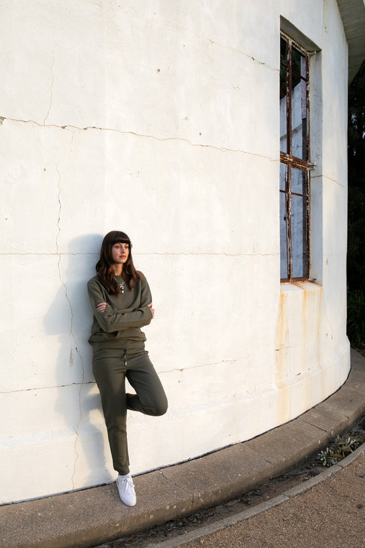 Organic Khaki Jogger Pants
