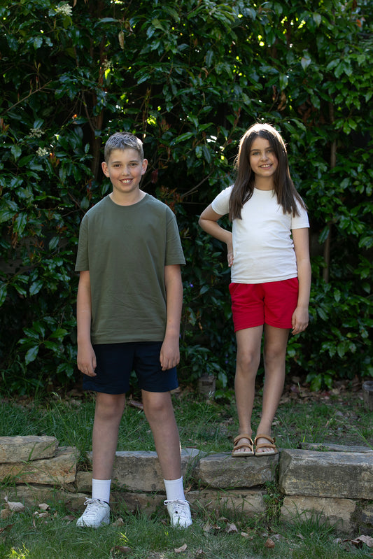 Organic Kids French Navy Jogger Shorts